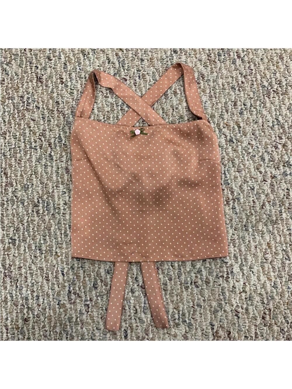 Princess Polly Polka Dot Open Back Top - Size 0
